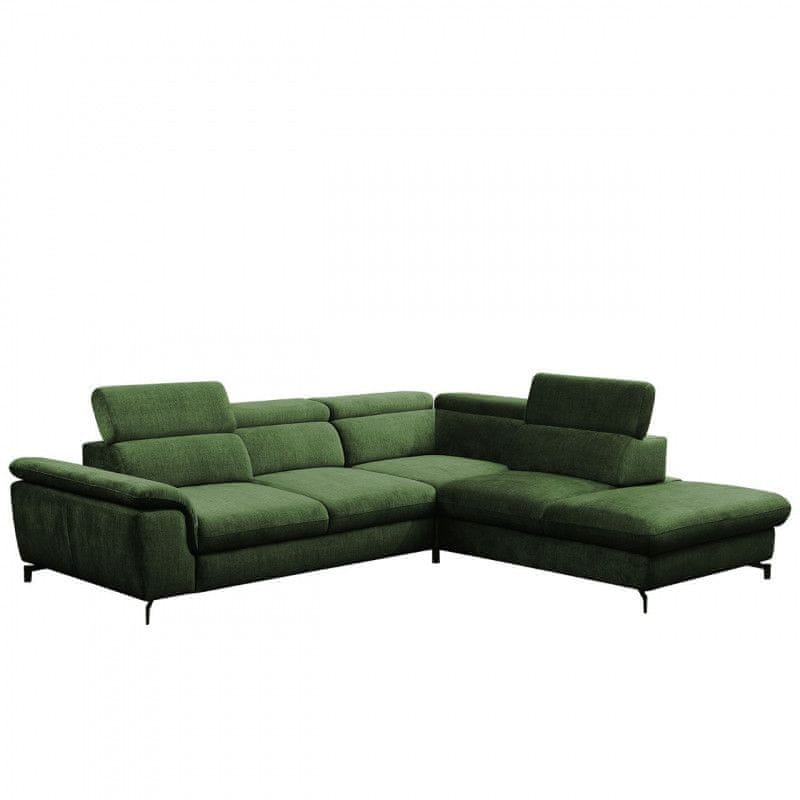 Veneti Rohová sedačka s úložným priestorom NAPLES - zelená, pravý roh
